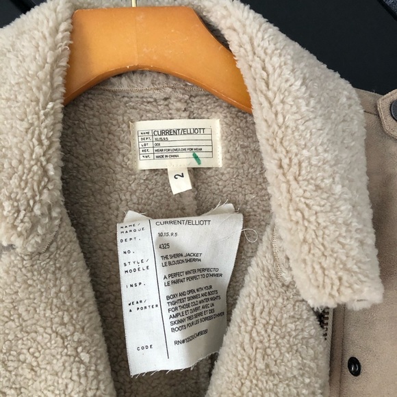 Current Elliott Sherpa Jacket in Tan - Picture 3 of 5